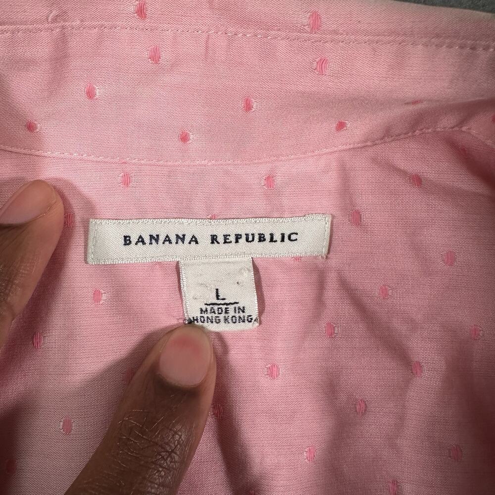 Banana Republic Shirt Women’s Size Large Dress Pink Long Sleeve Button Up - Picture 6 of 9